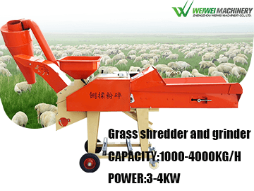 Weiwei 9ZRF-3.8T chaff cutter small corn silage grass chopper feed animals