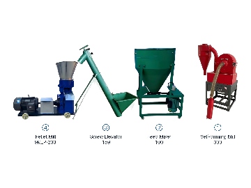 Weiwei Machinery 9KLP-230: 300 self-suction mill, 100 mixer, auger, pellet mill
