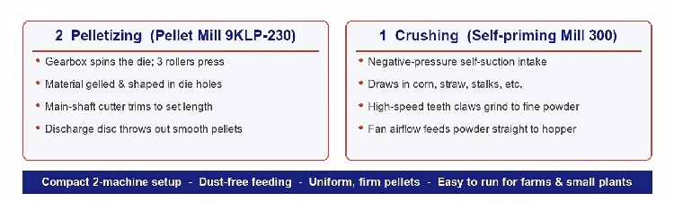 300kg/h feed pellet production line price